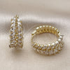 Argolla Huggie 02.237.0055.20 Oro Laminado, con Blanca Zirconia Cubica, Pulido, Tono Dorado