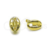 Argolla Huggie 02.213.0890.10 Oro Laminado, Diseño de Puff Mariner, Pulido, Tono Dorado