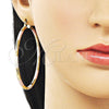 Argolla Mediana 02.213.0881.1.60 Oro Laminado, Diseño de Hueco, Diamantado, Tres Tonos