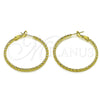 Argolla Mediana 02.213.0902.40 Oro Laminado, Diseño de Torcido, Diamantado, Tono Dorado
