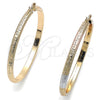 Argolla Extra Grande 02.170.0588.1.70 Oro Laminado, Diseño de Llave Griega y Hueco, Pulido, Tres Tonos