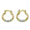 Argolla Pequeña 02.170.0577.1.20 Oro Laminado, Diamantado, Tres Tonos