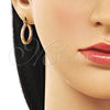 Argolla Pequeña 02.170.0598.1.20 Oro Laminado, Diamantado, Tres Tonos
