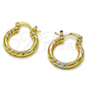 Argolla Pequeña 02.170.0598.1.20 Oro Laminado, Diamantado, Tres Tonos