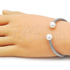 Aro Individual 07.138.0022 Acero Inoxidable, Diseño de Torcido y Bola, con Marfil Perla, Pulido, Tono Plateado (04 MM Thickness, One size fits all)
