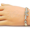 Pulsera Elegante 03.283.0547.07 Oro Laminado, Diseño de Mariposa, con Blanca Zirconia Cubica, Pulido, Tono Dorado (Thickness, 8 Inches Length)