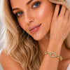 Pulsera Elegante 03.283.0555.07 Oro Laminado, Diseño de Mariner y Puff Mariner, con Blanca Micro Pave, Pulido, Tono Dorado (Thickness, 7 Inches Length)