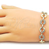 Pulsera Elegante 03.283.0556.07 Oro Laminado, con Micro Pave Blanca, Pulido, Dorado