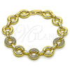 Pulsera Elegante 03.283.0556.07 Oro Laminado, con Blanca Micro Pave, Pulido, Tono Dorado (12 MM Thickness, 7 Inches Length)