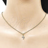 Dije Religioso 05.213.0194 Oro Laminado, Diseño de Cruz, con Blanca Zirconia Cubica, Pulido, Tono Dorado