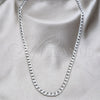 Collar y Pulsera 06.116.0028.1.22 Acero Inoxidable, Diseño de Cubana Pave, Diamantado, Tono Plateado