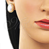 Arete Dormilona 02.282.0121 Oro Laminado, Diseño de Gota, con Marfil Madre Perla, Pulido, Tono Dorado