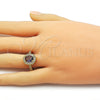 Anillo Multi Piedra 01.424.0003.4 Oro Laminado, Diseño de Cluster, con Amatista and Blanca Zirconia Cubica, Pulido, Tono Dorado (One size fits all)
