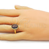 Anillo Multi Piedra 01.424.0005.4 Oro Laminado, con Zirconia Cubica Amatista, Pulido, Dorado