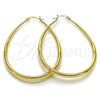 Argolla Grande 02.122.0092.50 Oro Laminado, Diseño de Gota y Hueco, Pulido, Tono Dorado