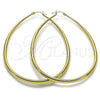 Argolla Extra Grande 02.122.0092.65 Oro Laminado, Diseño de Gota y Hueco, Pulido, Tono Dorado