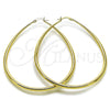 Argolla Extra Grande 02.122.0092.70 Oro Laminado, Diseño de Gota y Hueco, Pulido, Tono Dorado