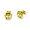 Arete Dormilona 02.156.0572.1 Oro Laminado, Diseño de Ãrbol, con Multicolor Micro Pave, Pulido, Tono Dorado