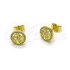 Arete Dormilona 02.156.0749 Oro Laminado, Diseño de Ãrbol, con Blanca Zirconia Cubica and Blanca Micro Pave, Pulido, Tono Dorado