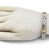 Pulsera Elegante 03.116.0045.09 Acero Inoxidable, Diseño de Llave Griega, Pulido, Dos Tonos (09 MM Thickness, 9 Inches Length)