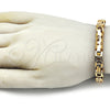 Pulsera Elegante 03.116.0046.1.09 Acero Inoxidable, Pulido, Tono Dorado (Thickness, 9 Inches Length)
