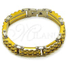 Pulsera Solida 03.116.0057.09 Acero Inoxidable, Pulido, Dos Tonos (Thickness, 9 Inches Length)