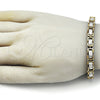 Pulsera Elegante 03.115.0019.1.09 Acero Inoxidable, Diseño de Llave Griega y Box, Pulido, Dos Tonos (Thickness, 9 Inches Length)