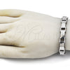 Pulsera Solida 03.115.0021.09 Acero Inoxidable, Pulido, Tono Plateado (Thickness, 9 Inches Length)
