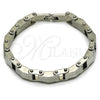 Pulsera Solida 03.115.0021.09 Acero Inoxidable, Pulido, Tono Plateado (Thickness, 9 Inches Length)