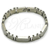 Pulsera Solida 03.115.0022.09 Acero Inoxidable, Pulido, Tono Plateado (12 MM Thickness, 9 Inches Length)