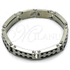 Pulsera Solida 03.115.0024.09 Acero Inoxidable, Pulido, Tono Plateado (14 MM Thickness, 9 Inches Length)