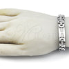 Pulsera Elegante 03.363.0004.09 Acero Inoxidable, Pulido, Tono Plateado (11 MM Thickness, 9 Inches Length)