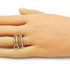 Anillo Multi Piedra 01.443.0001.09 Oro Laminado, con Blanca Zirconia Cubica, Pulido, Tono Dorado (Size 9)