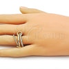 Anillo Multi Piedra 01.443.0002.06 Oro Laminado, con Blanca Zirconia Cubica, Pulido, Tono Dorado (Size 6)