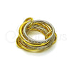 Anillo Multi Piedra 01.443.0003.09 Oro Laminado, Diseño de Baguette, con Blanca Zirconia Cubica, Pulido, Dos Tonos (Size 9)