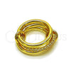 Anillo Multi Piedra 01.443.0006.07 Oro Laminado, con Zirconia Cubica Blanca, Pulido, Dorado