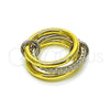 Anillo Multi Piedra 01.443.0006.1.07 Oro Laminado, con Blanca Zirconia Cubica, Pulido, Dos Tonos (Size 7)