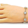 Pulsera Tennis 03.266.0064.07 Oro Laminado, Diseño de Corazon y Cluster, Diseño de Corazon, con Zirconia Cubica Blanca, Pulido, Dorado