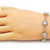 Pulsera Tennis 03.266.0064.07 Oro Laminado, Diseño de Corazón y Cluster, con Blanca Zirconia Cubica, Pulido, Tono Dorado (11 MM Thickness, 7 Inches Length)