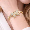Pulsera Elegante 03.266.0068.08 Oro Laminado, Diseño de Mariposa, con Blanca Zirconia Cubica, Pulido, Tono Dorado (Thickness, 8 Inches Length)
