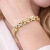 Pulsera Elegante 03.266.0072.08 Oro Laminado, Diseño de Mariposa, con Blanca Zirconia Cubica, Pulido, Tono Dorado (09 MM Thickness, 8 Inches Length)