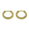 Argolla Huggie 02.195.0377.18 Oro Laminado, Diamantado, Tono Dorado