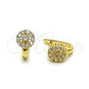 Argolla Huggie 02.195.0392.14 Oro Laminado, Diseño de Cluster, con Blanca Zirconia Cubica, Pulido, Tono Dorado