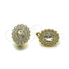 Arete Gancho Frances 02.195.0393.12 Oro Laminado, Diseño de Cluster, con Blanca Zirconia Cubica, Pulido, Tono Dorado