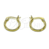 Argolla Pequeña 02.195.0395.16 Oro Laminado, Pulido, Tono Dorado