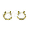Argolla Huggie 02.195.0397.14 Oro Laminado, Diseño de Herradura, Pulido, Tono Dorado