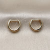 Argolla Huggie 02.195.0403.12 Oro Laminado, Pulido, Tono Dorado