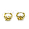 Argolla Huggie 02.195.0405.14 Oro Laminado, Diseño de Espiral, Pulido, Tono Dorado