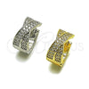 Argolla Huggie 02.266.0079.18 Oro Laminado, Diseño de Torcido, con Blanca Zirconia Cubica, Pulido, Tono Dorado
