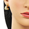 Arete Dormilona 02.282.0126 Oro Laminado, Diseño de Corazón, con Blanca Zirconia Cubica, Pulido, Tono Dorado